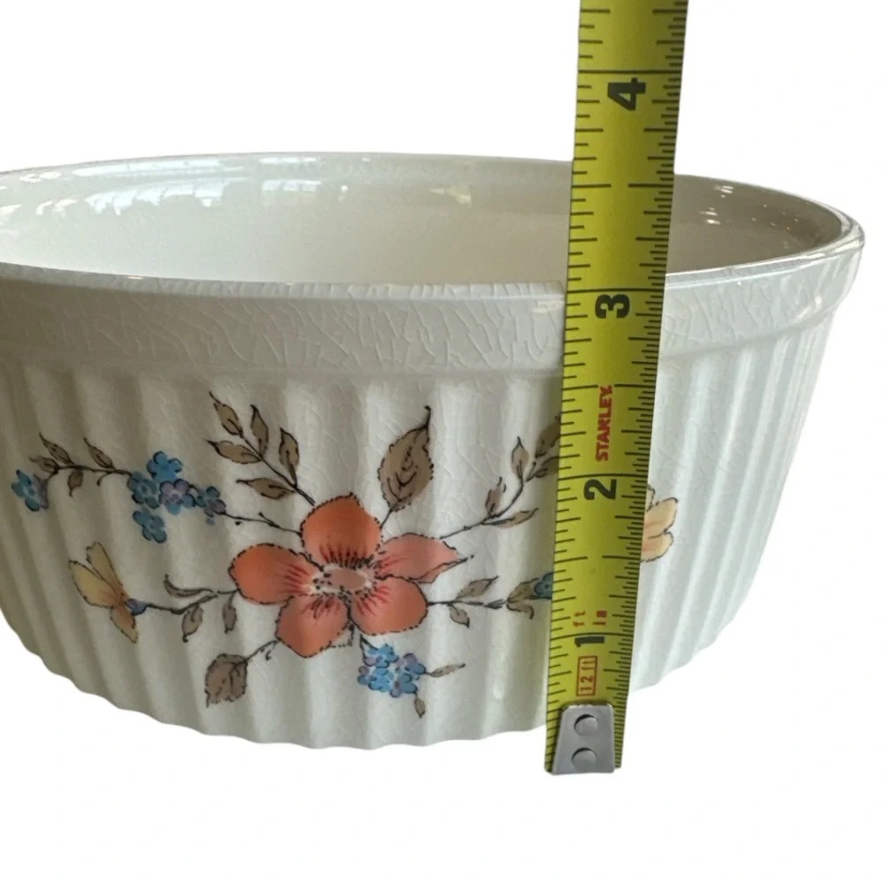 Vintage Himark Coordinates Floral Mist Oven-To-Table Soufflé new in box